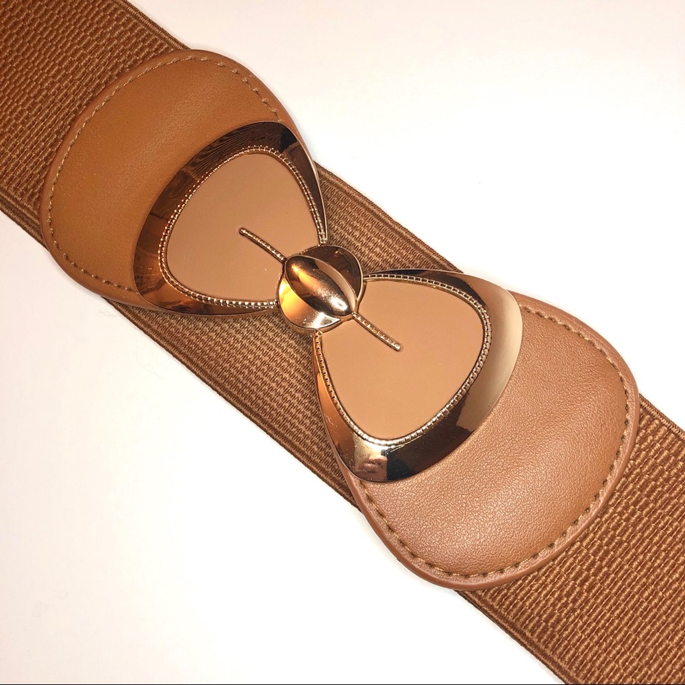 Elastic Belts with Bow Clasp pink brown gold - Picture 4 of 7